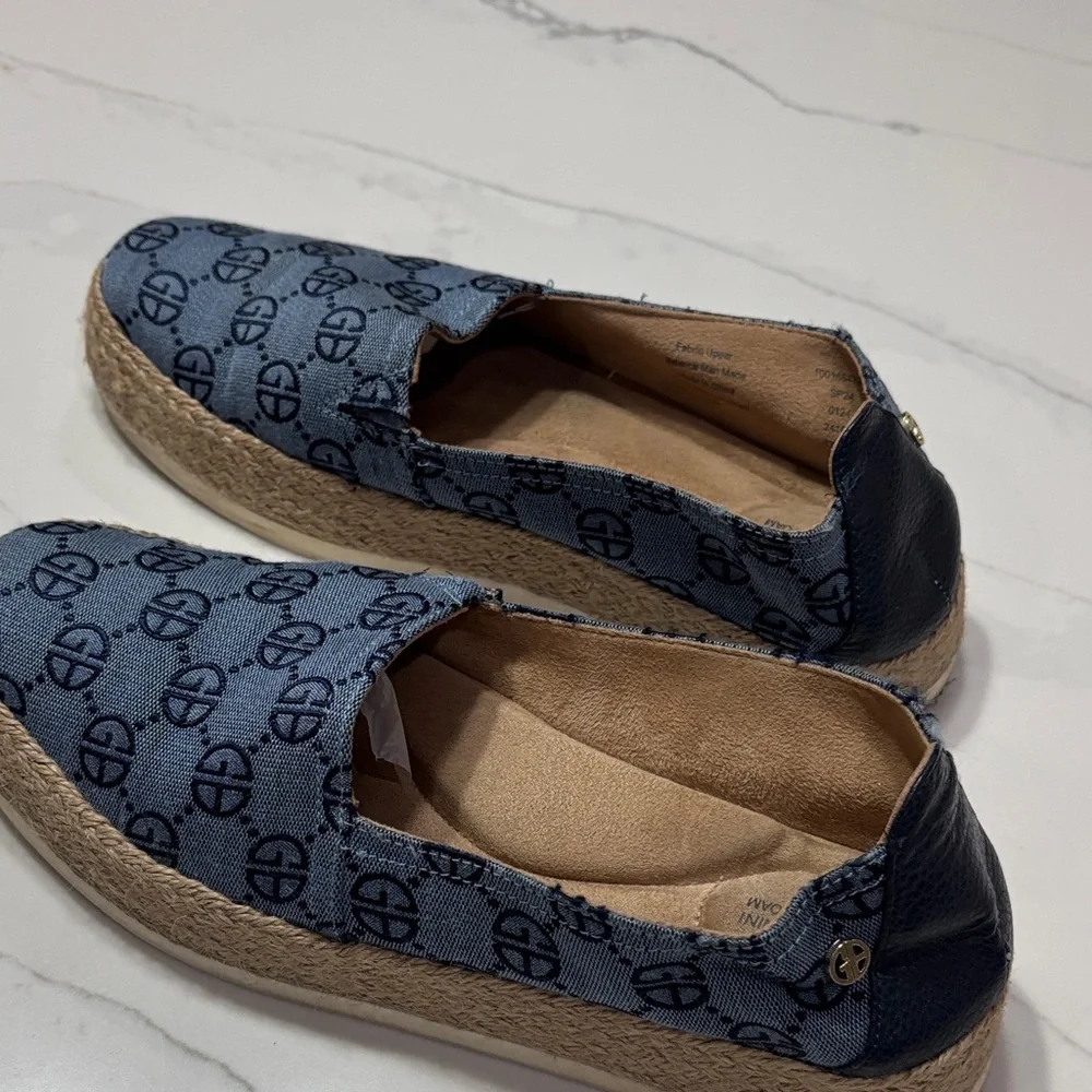 Giani Bernini Blue Logo Espadrille Flats